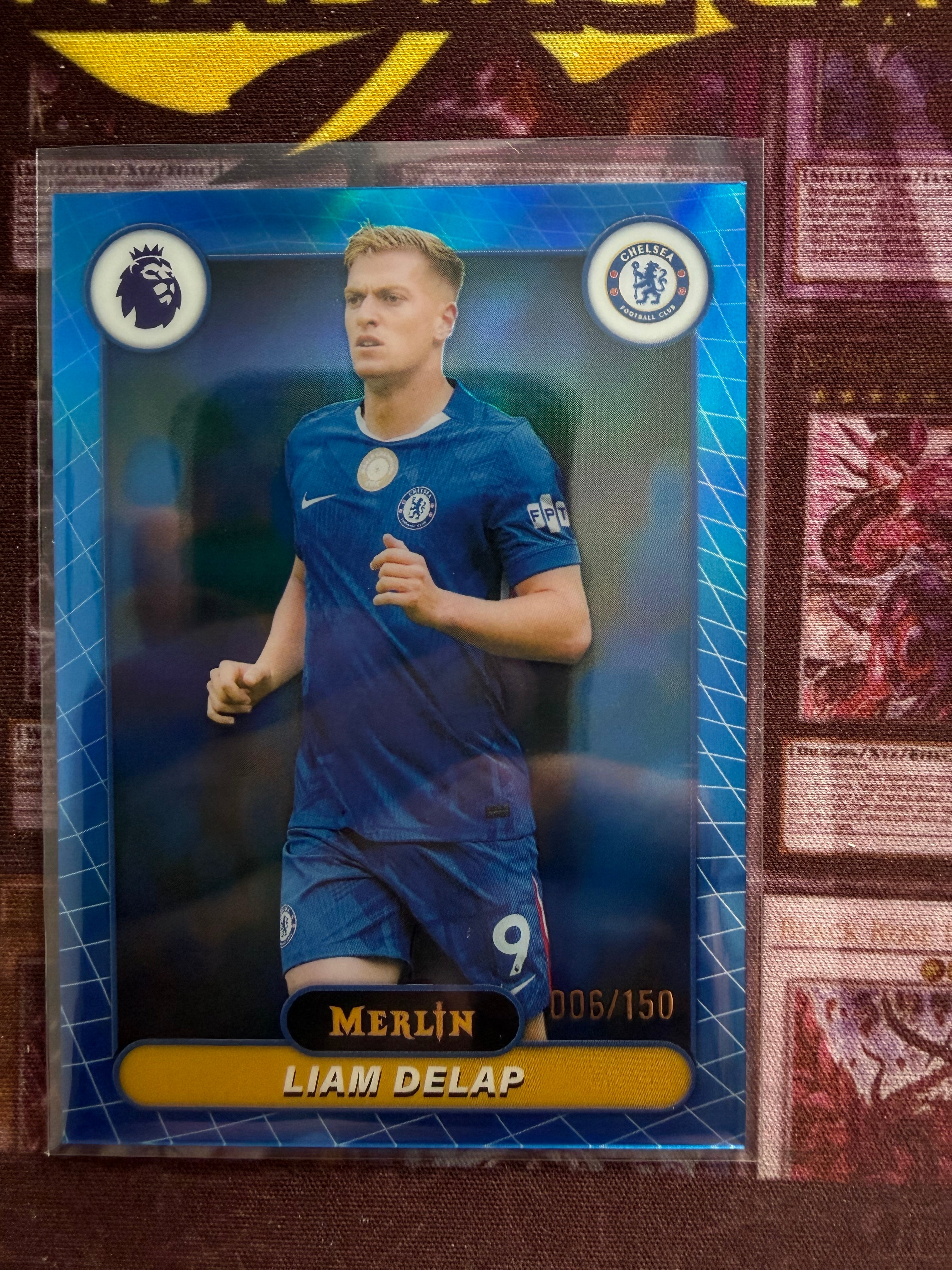 Liam Delap 006/150 Topps Merlin Blue Refractor Chelsea