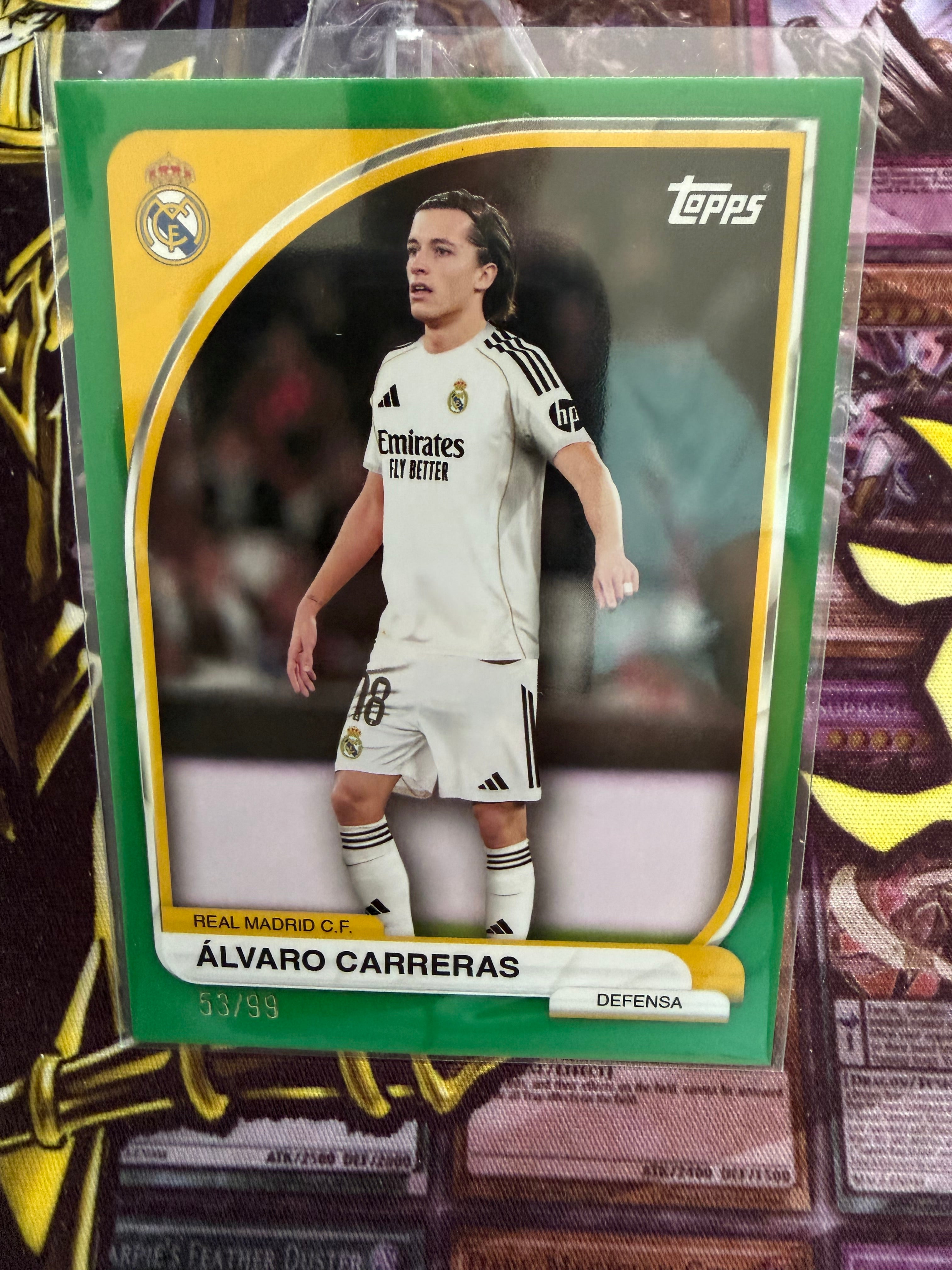 Álvaro Carreras 53/99 Topps Green Parallel Real Madrid 2025/26