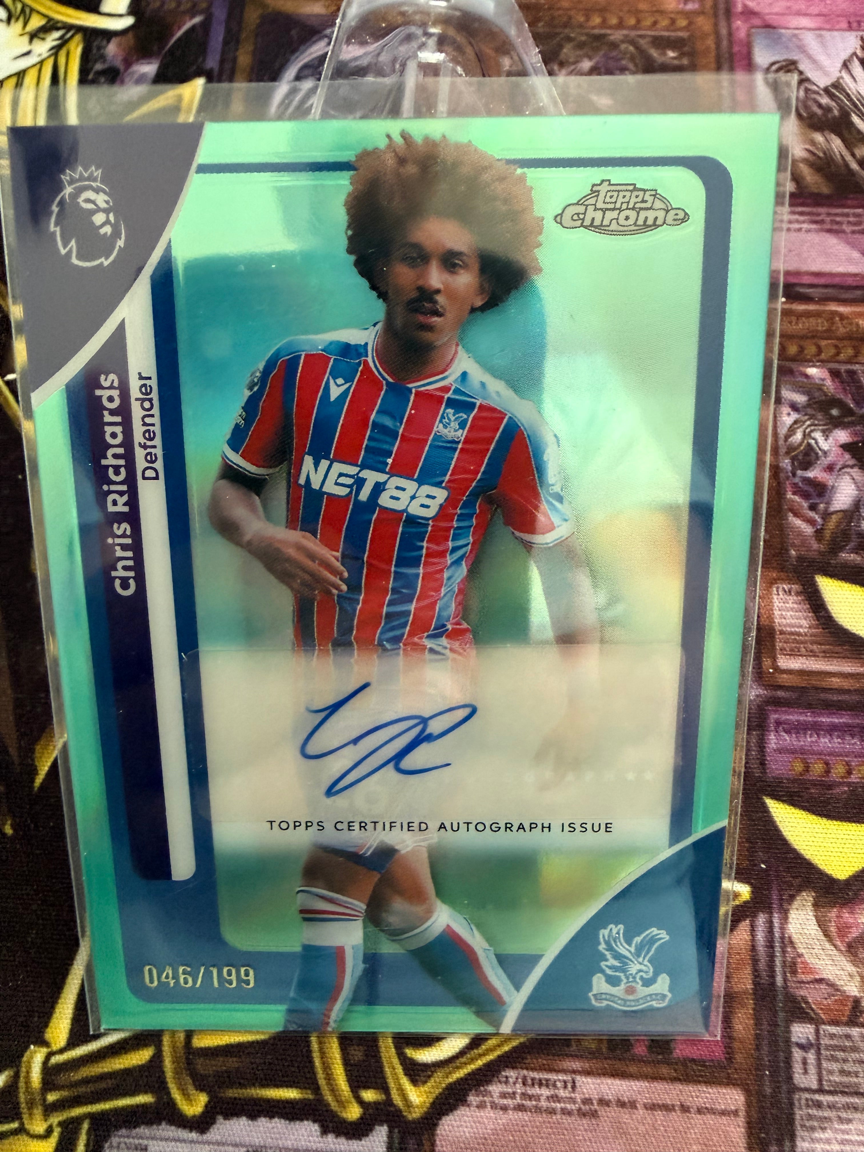 Chris Richards Auto 046/199 Topps Chrome Aqua Crystal Palace