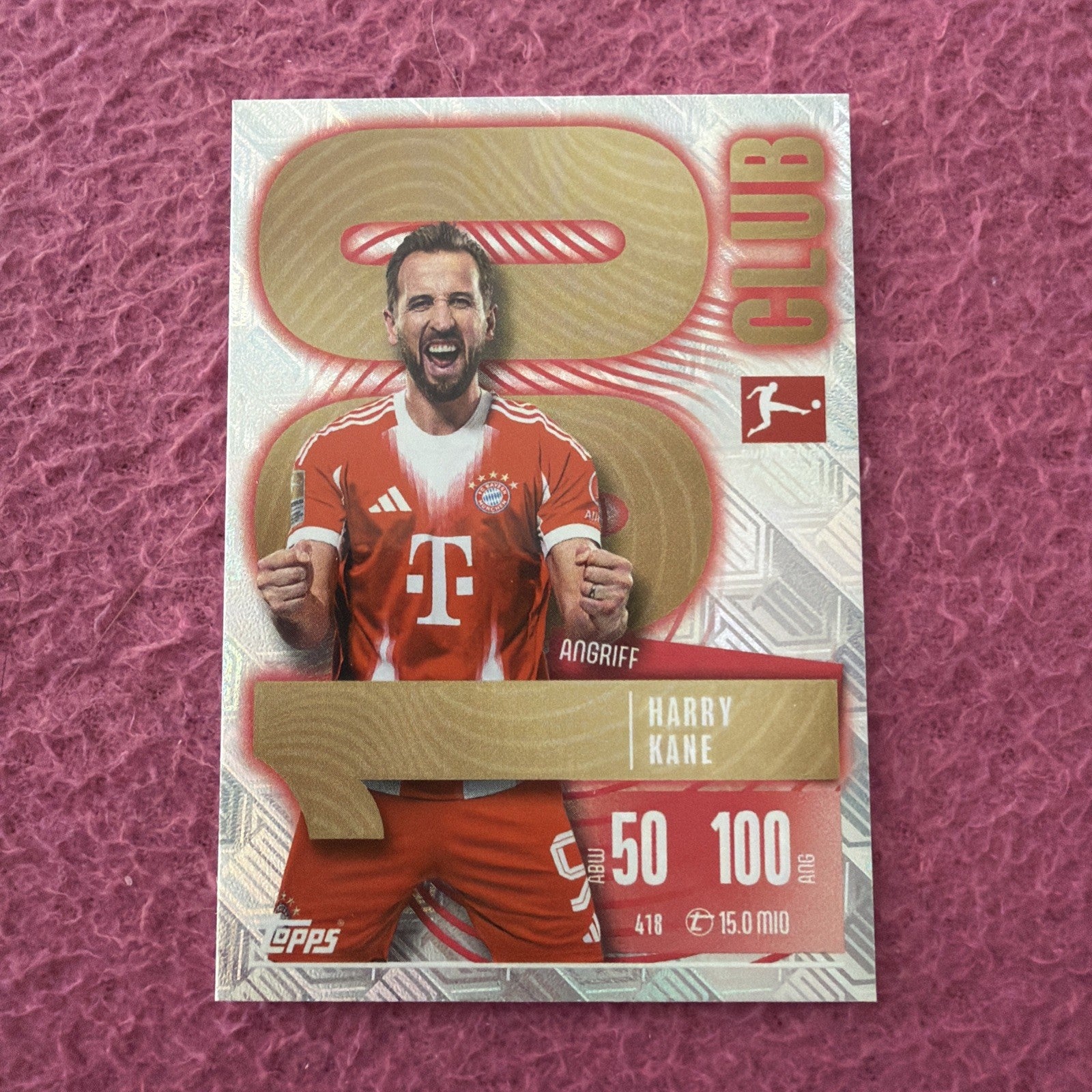 Topps Bundesliga Match Attax 2025/2026 - Club 100 Harry Kane Nr. 418 Sammelkarte