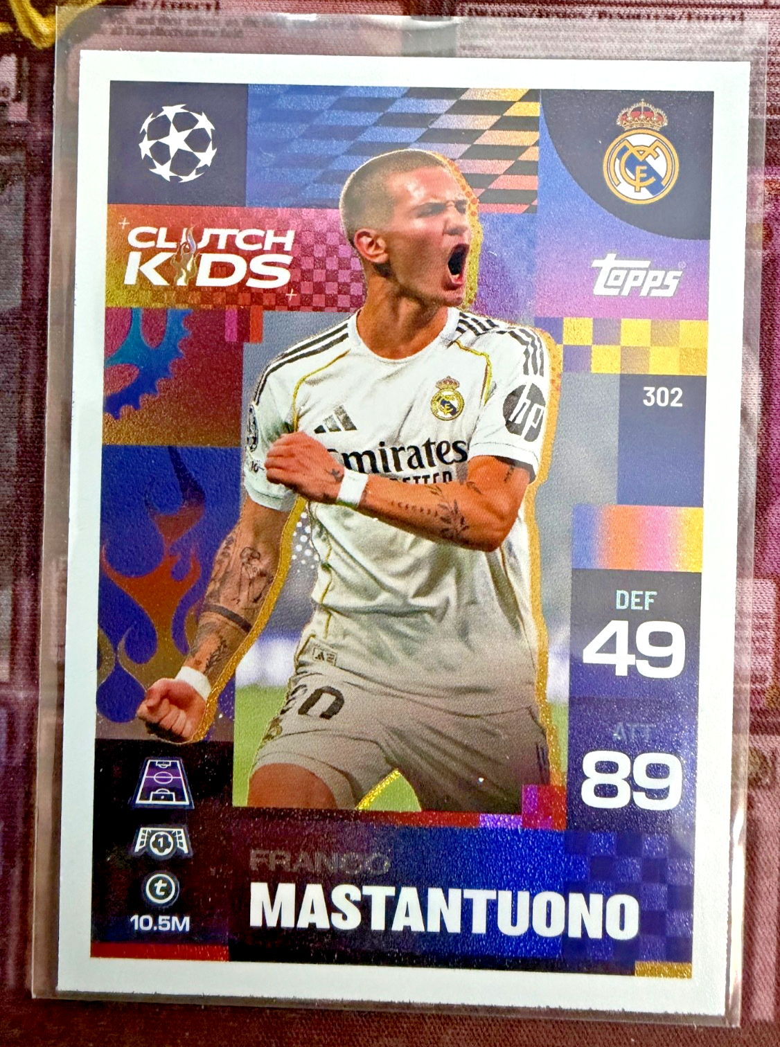 Topps Match Attax Franco Mastantuono Real Madrid Clutch Kids #302