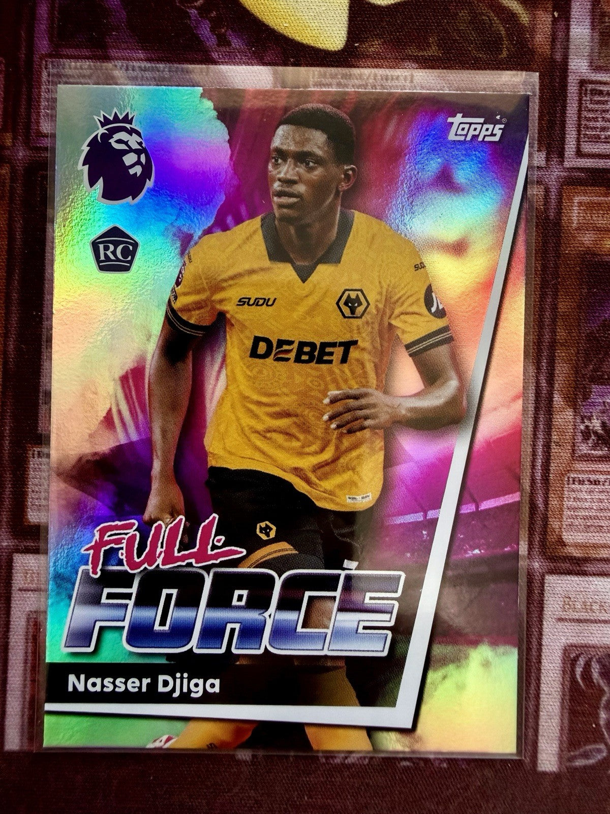 Nasser Djiga RC Full Force Topps Premier League 2025/26 Rookie Wolfs