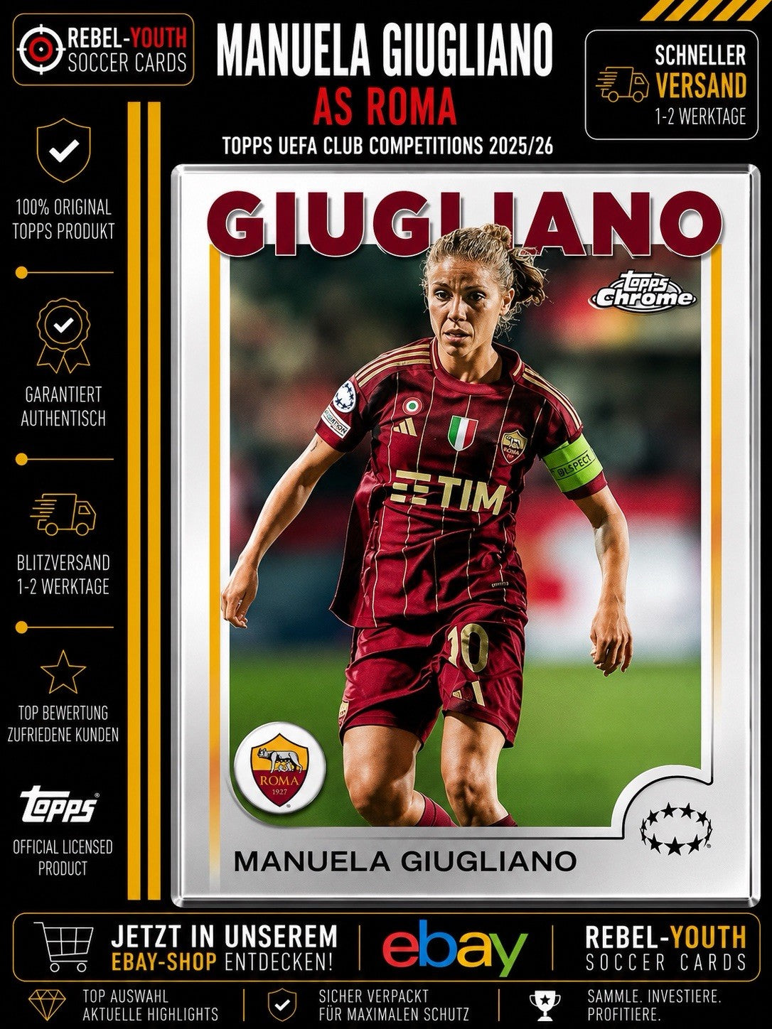 Manuela Giugliano Topps UEFA Club Competitions 2025/26 AS Roma