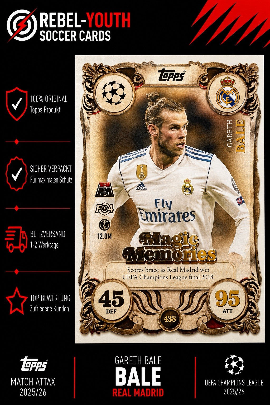 Topps Match Attax Champions League 25/26 – Magic Memories Gareth Bale 432