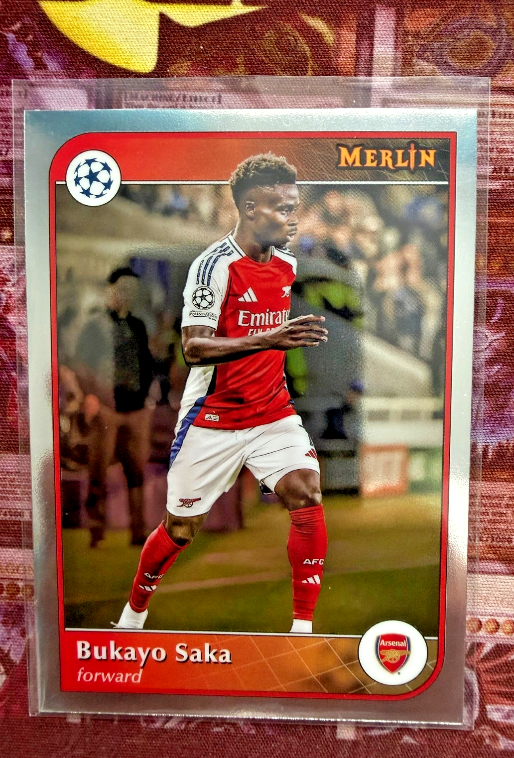 Bukayo Saka Topps Merlin 2024/25 Arsenal UEFA Champions League Base Card