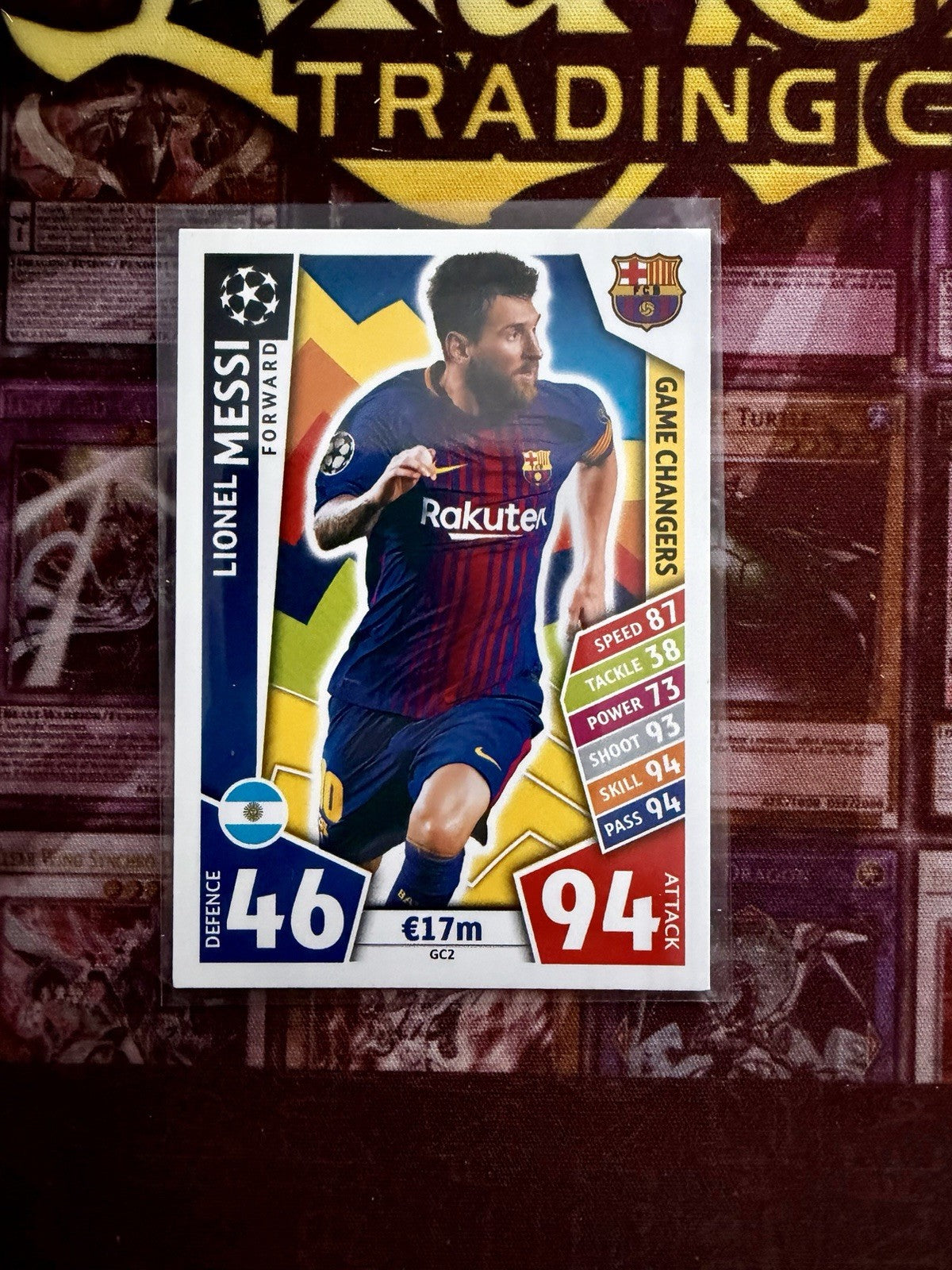 Match Attax 17/18 Lionel Messi Game Changers Barcelona 2017/18 CL #GC2