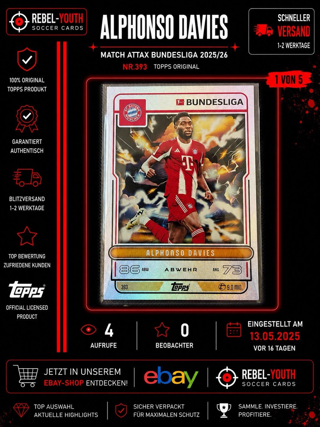 Topps Match Attax Bundesliga 2025/26 Alphonso Davies Nr.393