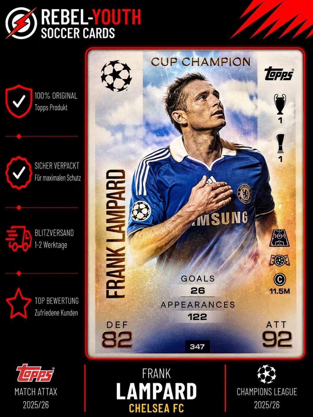 Topps Match Attax Champions League 2025/26 Cup Champion Lampard Nr.347