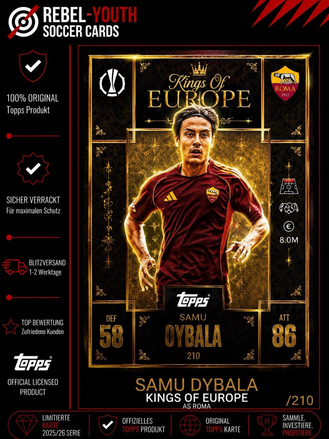 Match Attax Champions League Extra 25/26  247 Kings of Europe Paulo Dybala