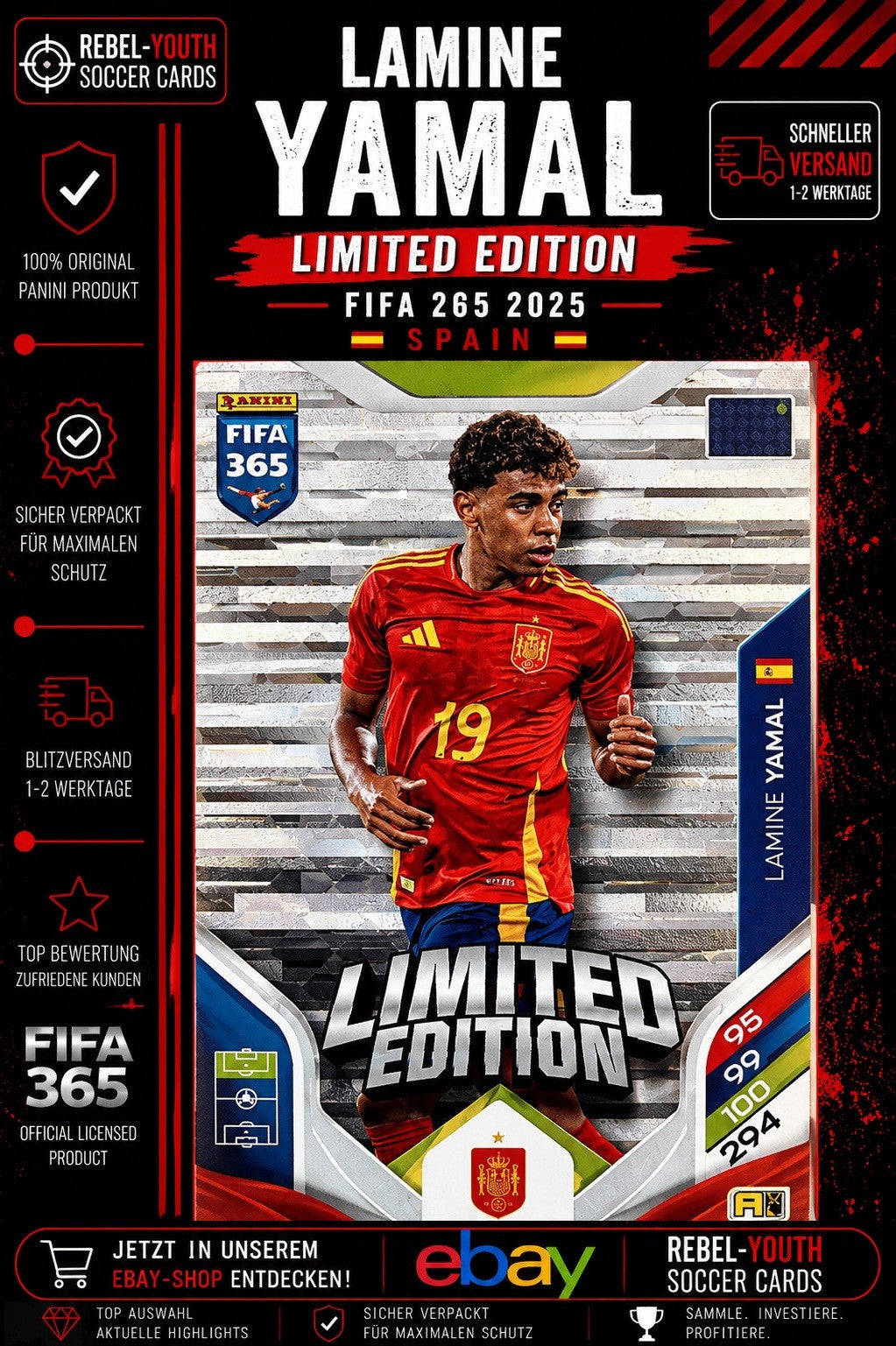 Lamine Yamal Limited Edition FIFA 365 2025 Panini Spain FC Barcelona