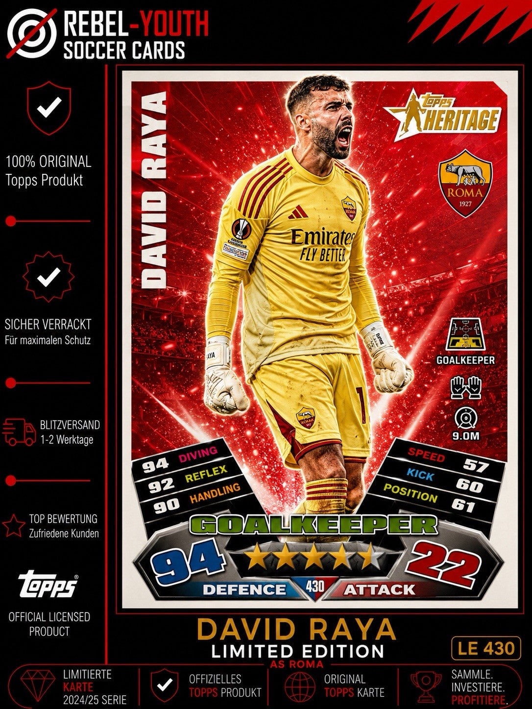 Match Attax Champions League 2025/26 - Heritage David Raya 388