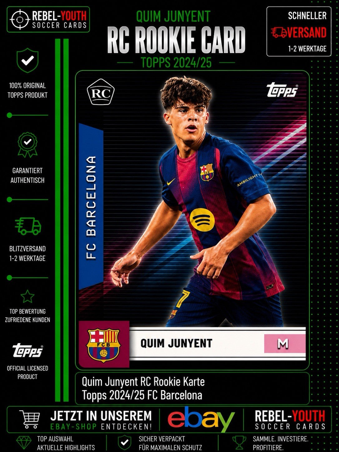 Quim Junyent RC Rookie Card Topps 2024/25 FC Barcelona