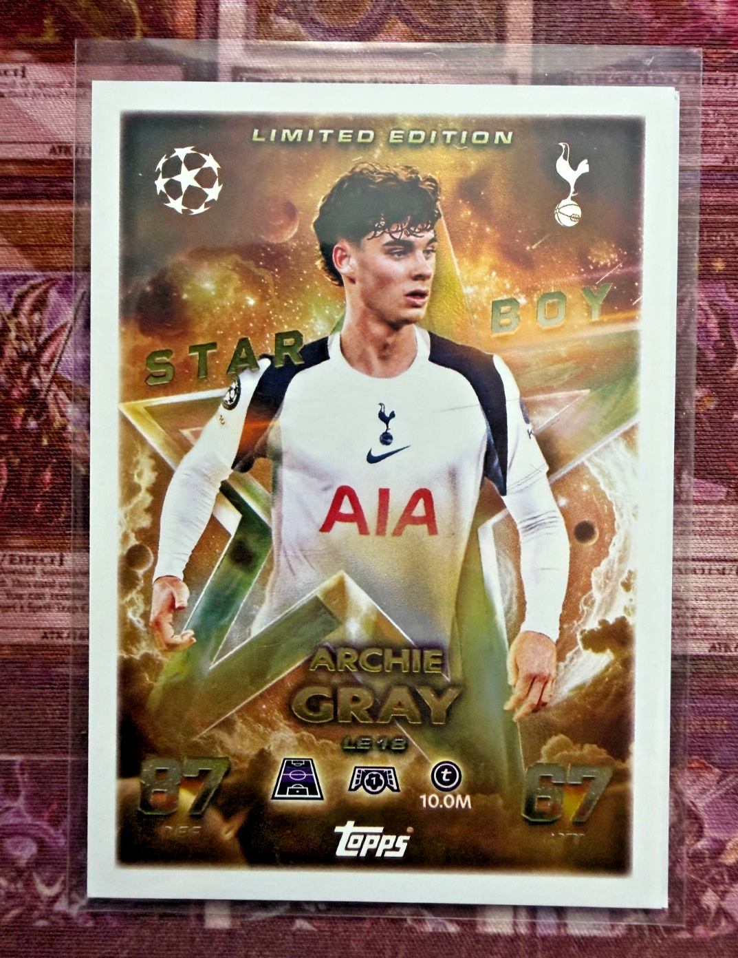 Match Attax Champions League 2025/26 LE 18 Limited Edition Archie Gray Tottenham