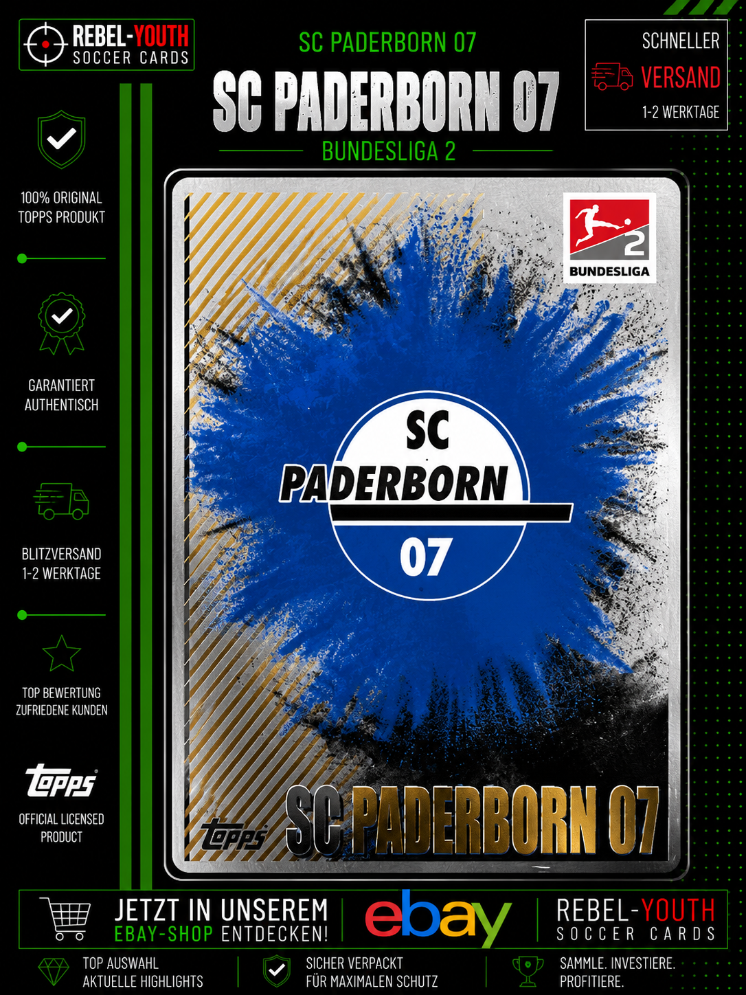 Topps Bundesliga 2 2025/26 SC Paderborn 07 Club Badge Logo Gold #567