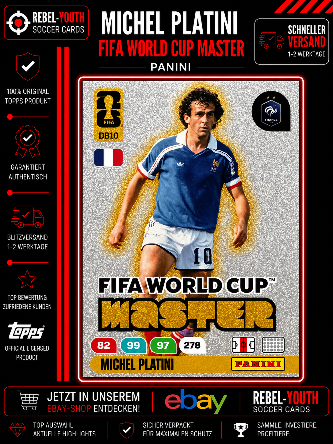 Panini FIFA World Cup 2026 Adrenalyn XL - FIFA World Cup Master Platini DB10