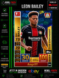 Leon Bailey Club 100 #206 Bayer Leverkusen Match Attax Bundesliga 2018/19 Topps