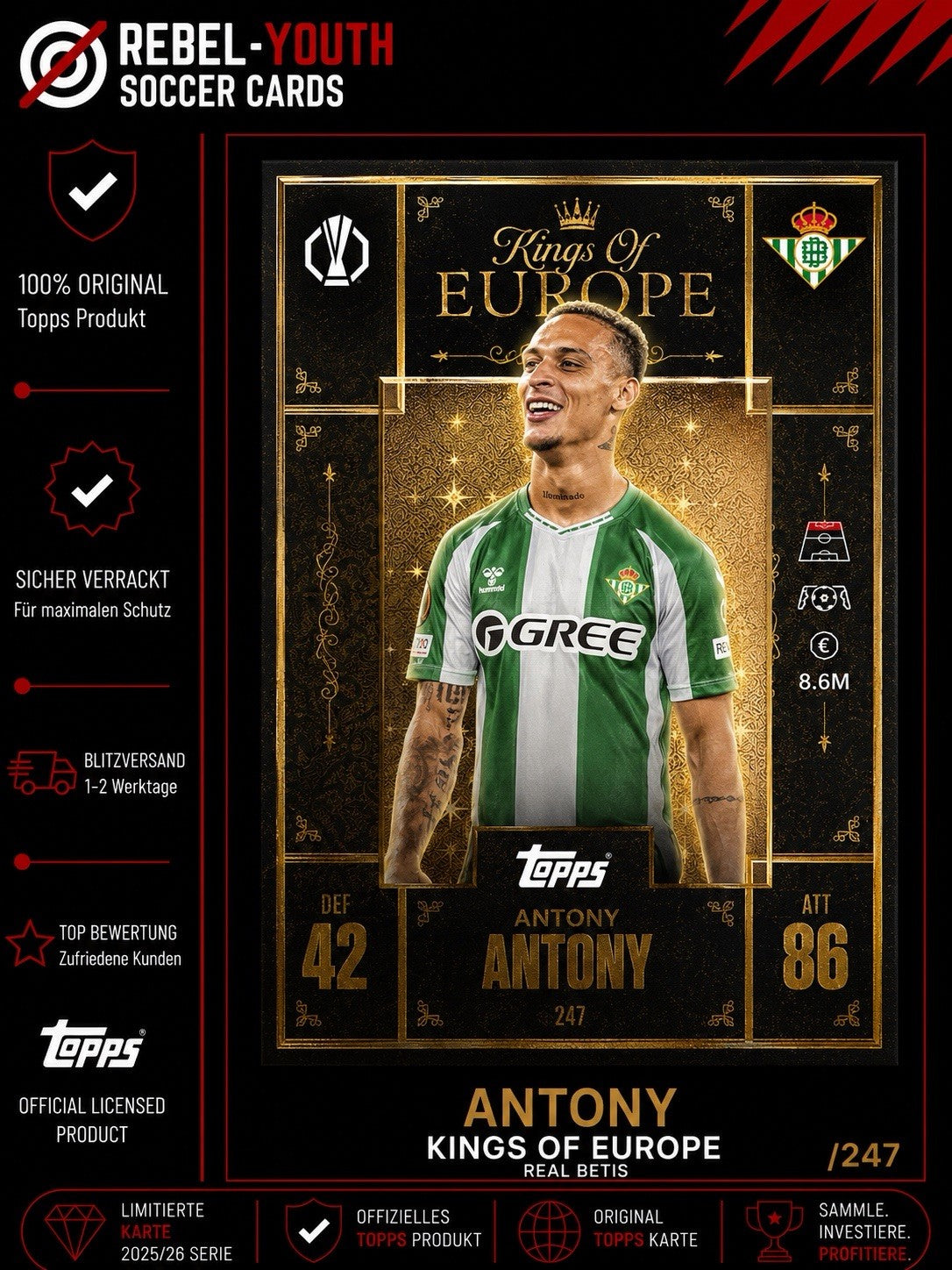 Topps Match Attax Champions League Extra 25/26 - Kings of Europe Antony 238