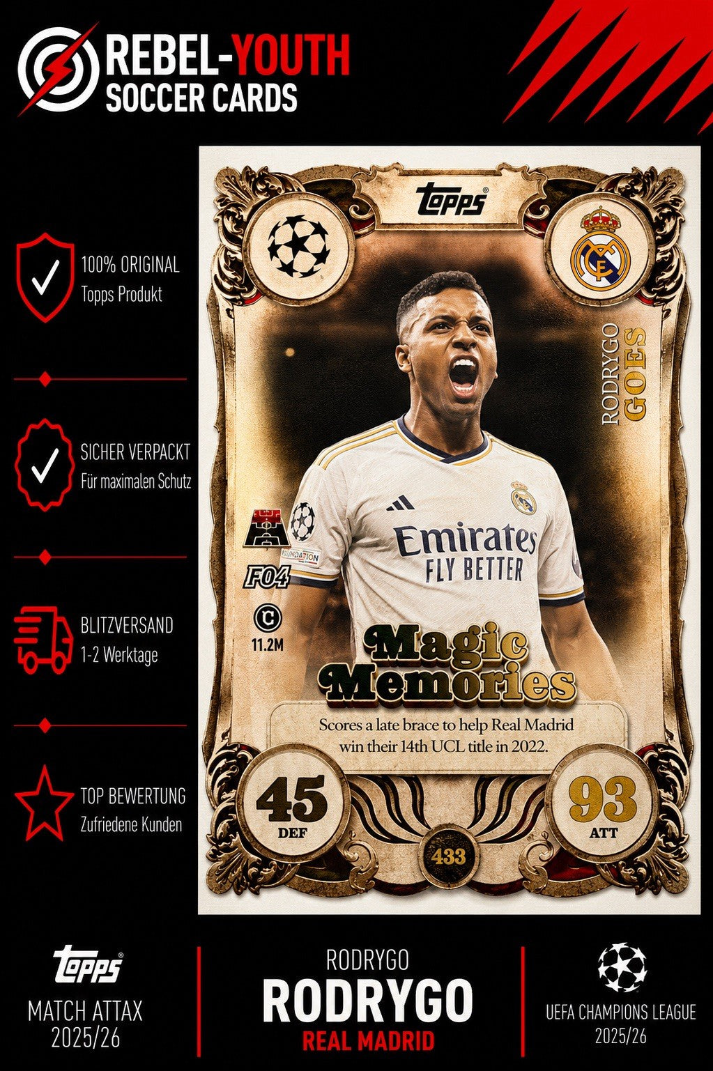 Topps Match Attax Champions League 2025/26 Magic Memories Rodrygo Nr.433