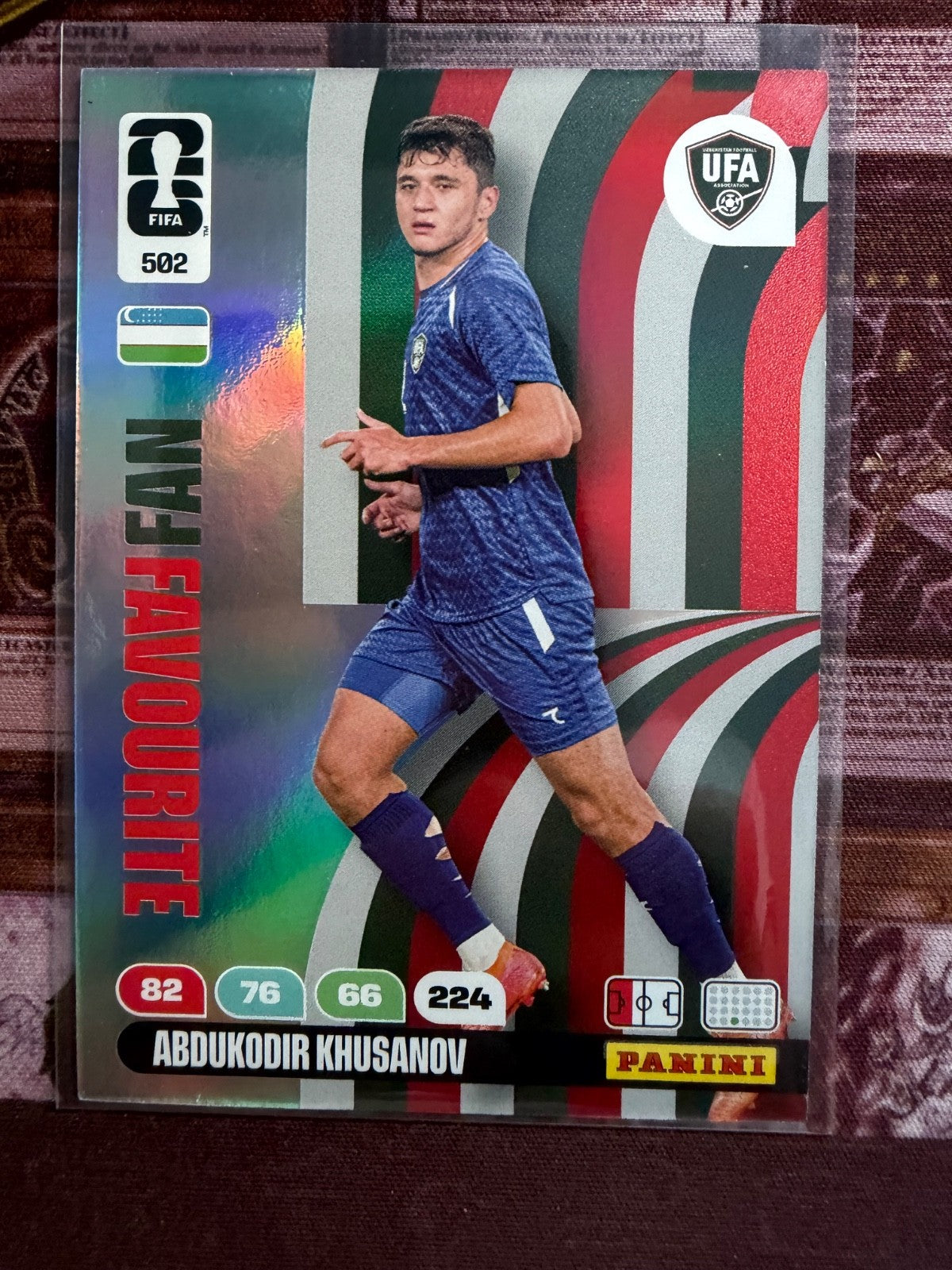 Abdukodir Khusanov New Favourite #502 Panini FIFA 365 2025 Uzbekistan NM