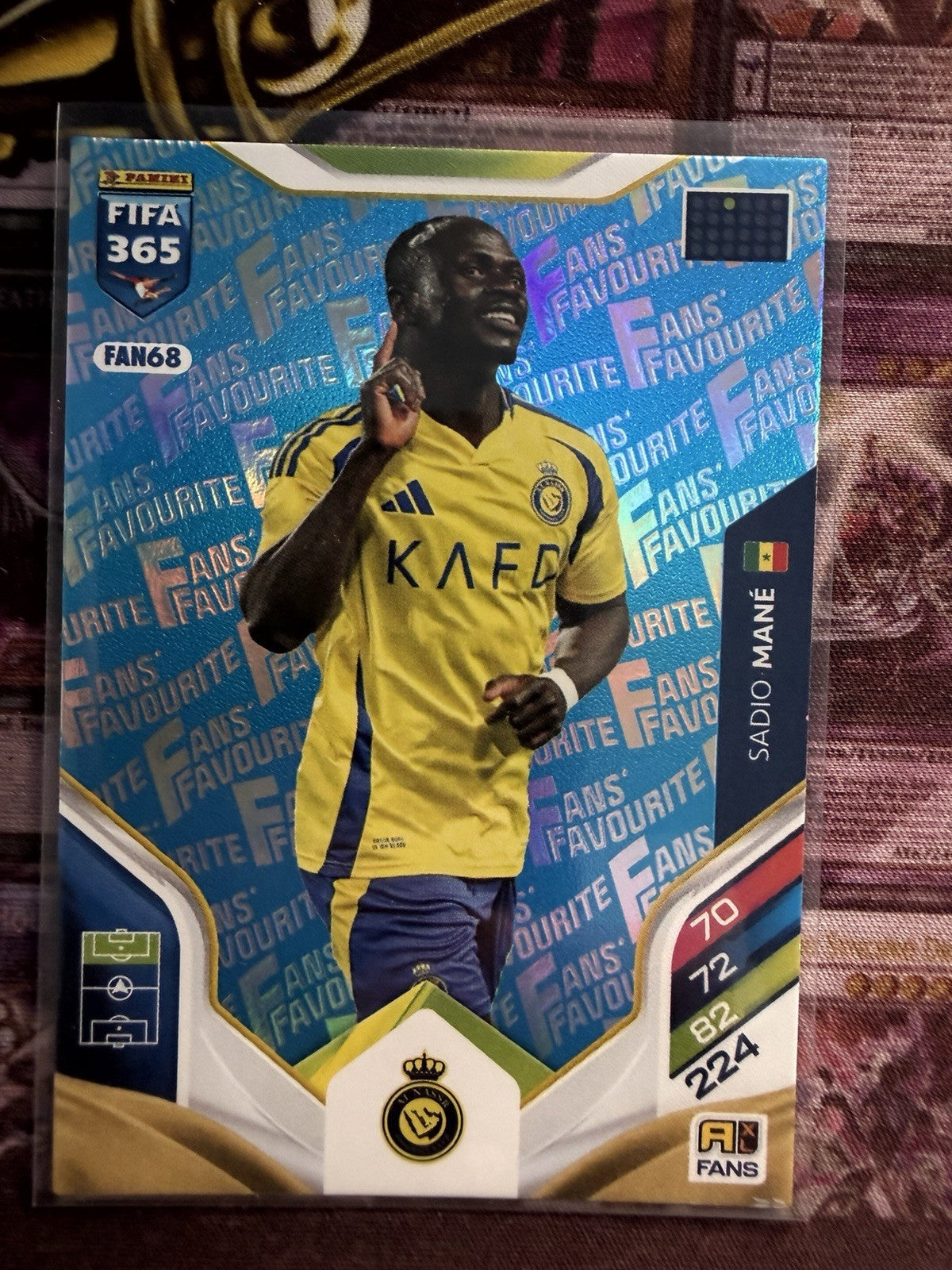 CARTE PANINI FIFA 365 2026 SADIO MANE #FAN68 BLUE PARALLELE FANS FAVOURITE