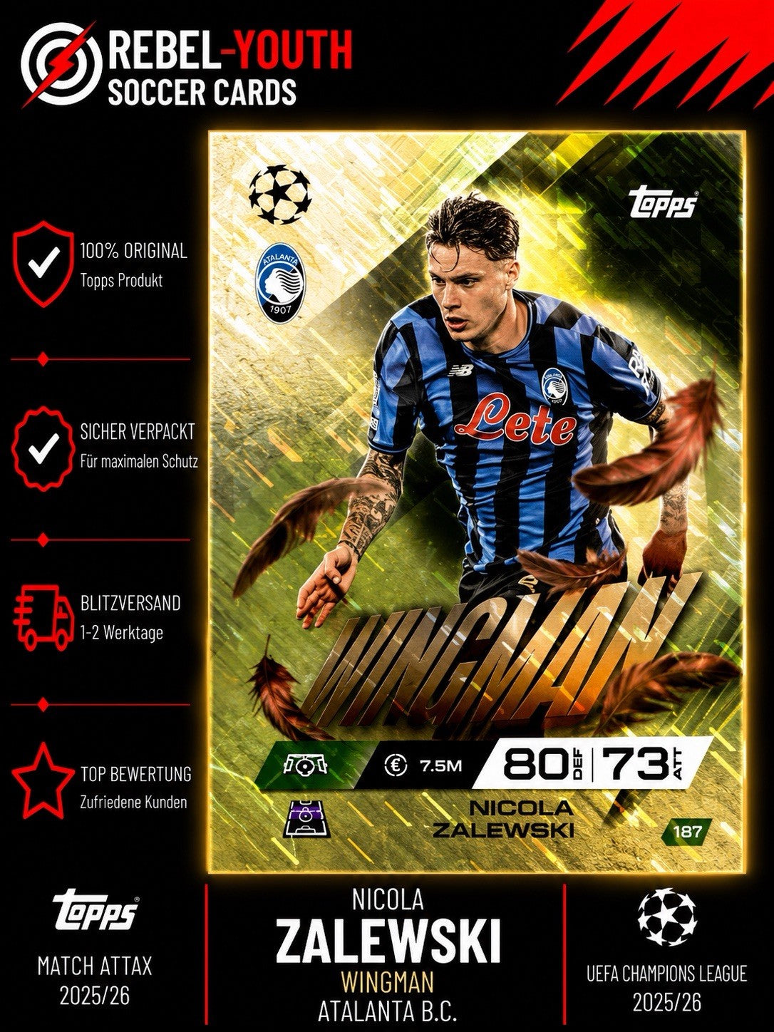 Topps Match Attax Champions League Extra 25/26 - Wingman Nicola Zalewski 197
