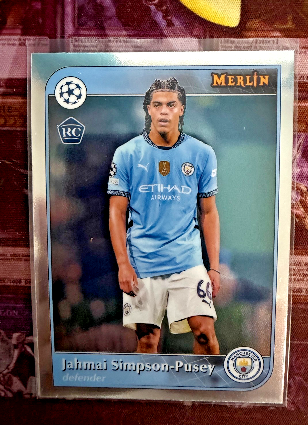 2024-25 Topps Merlin Jahmai Simpson-Pusey RC Rookie Manchester City #85 Base