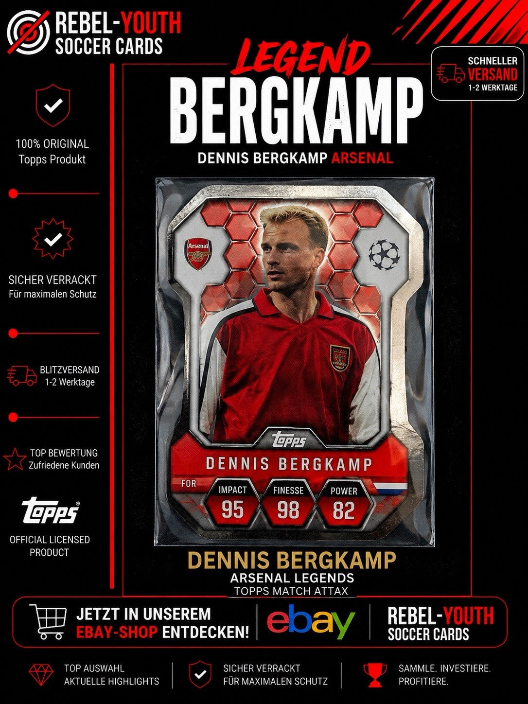 Dennis Bergkamp Arsenal Legends Match Attax Topps UEFA Champions League
