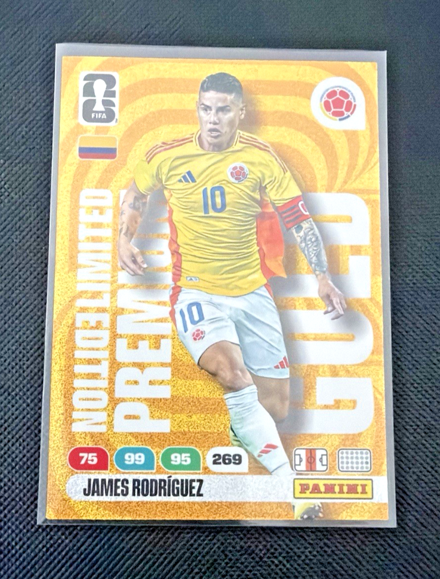 Panini World Cup Adrenalyn 2026 James Rodriguez Premium Limited Edition Gold