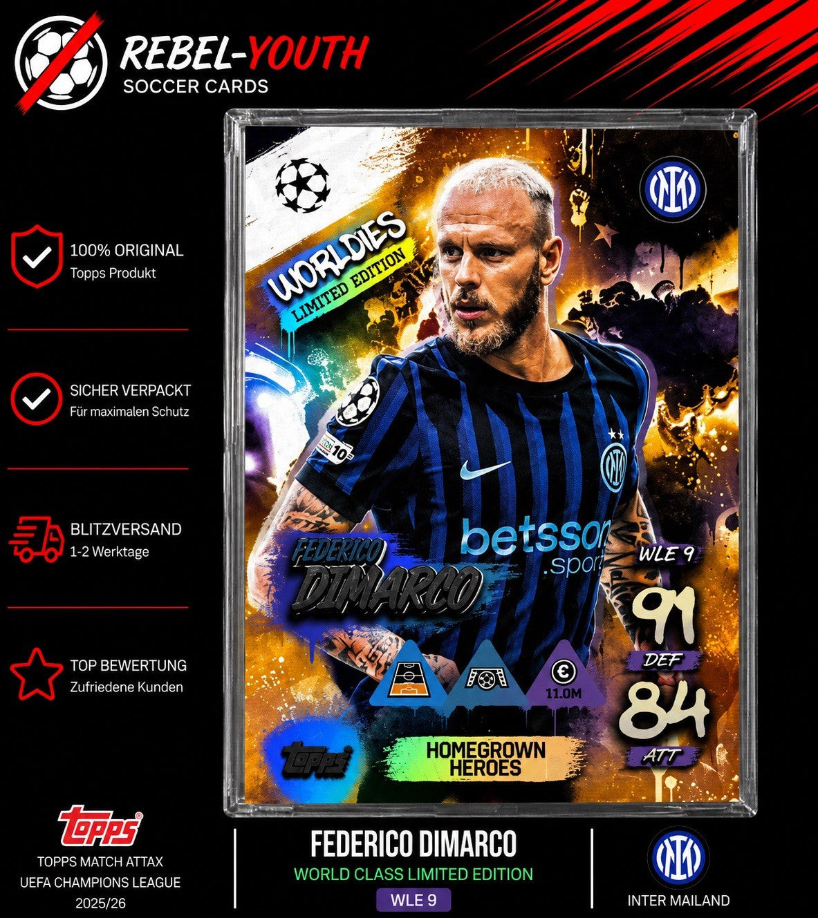 Federico Dimarco WLE9 World Class Limited Edition Inter Mailand Match Attax