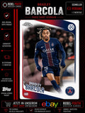 2024-25 Topps Chrome UEFA Bradley Barcola PSG Base Card