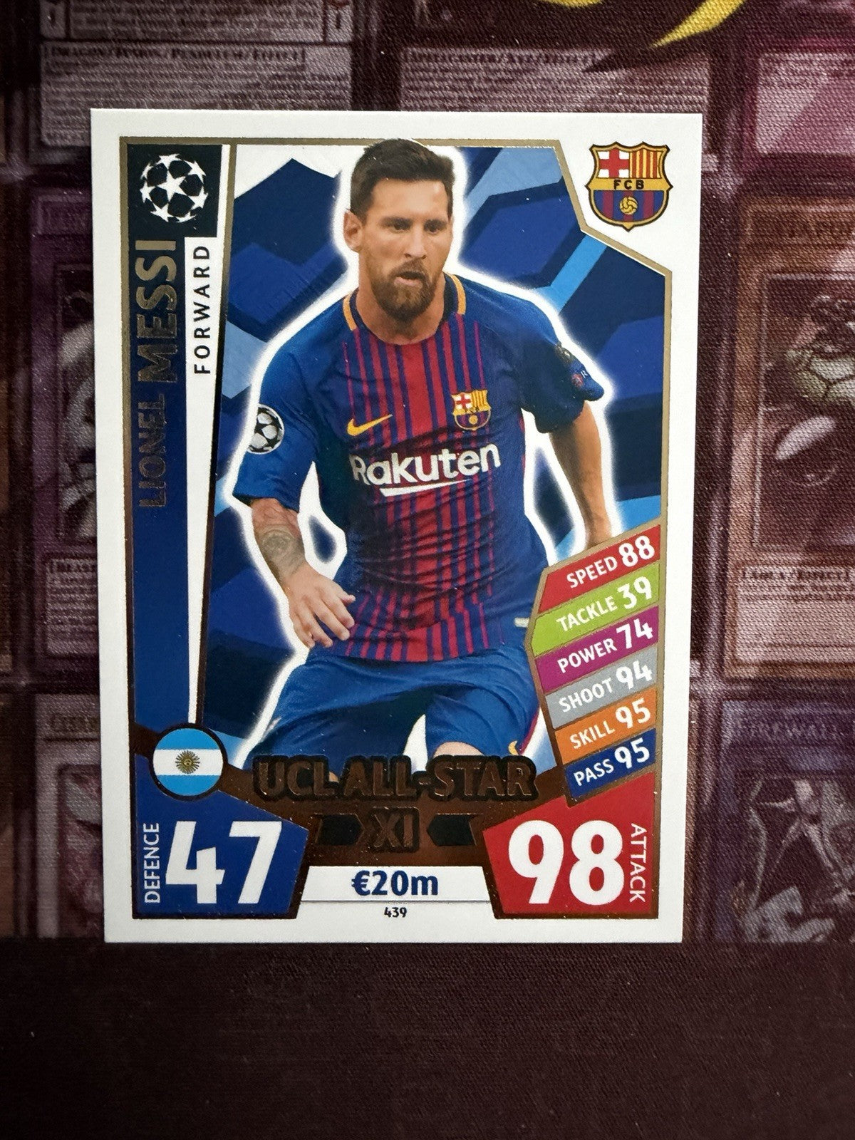 Topps Match Attax Champions League 2017 2018 UCL All-Star XILionel Messi #439