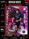 2025/26 Topps UEFA Club Competitions Ibrahim Mbaye Future Stars RC PSG Paris Sai