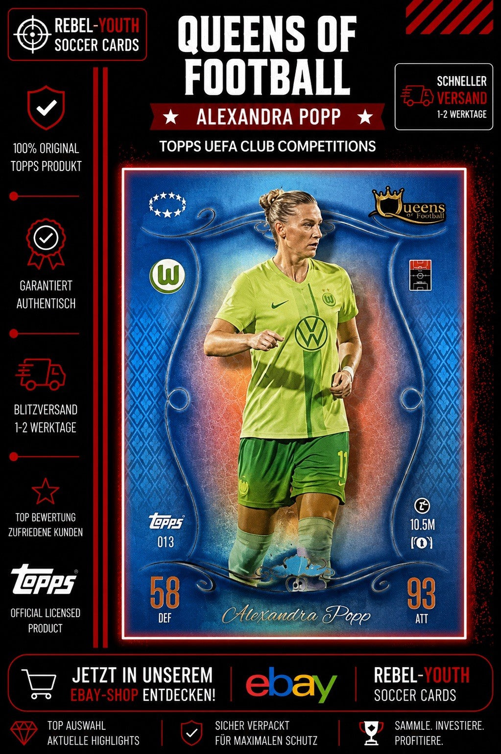 Alexandra Popp Queens of Football VfL Wolfsburg Women Topps UEFA
