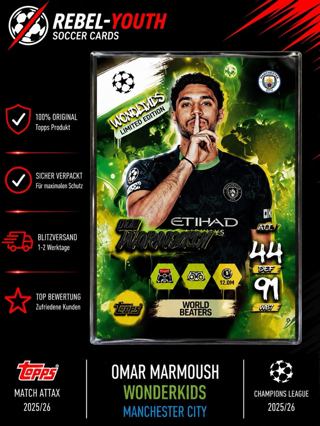 Topps Match Attax CL Worldies Limited Edition Omar Marmoush Nr. WLR1 25/26
