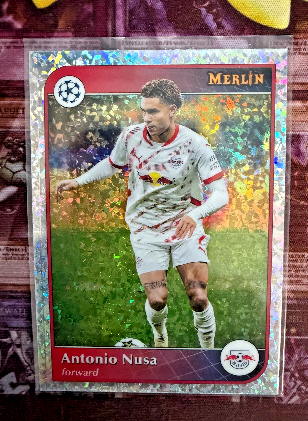 2024-25 Topps Merlin Antonio Nusa Mini Diamond Refractor #50 RB Leipzig NM