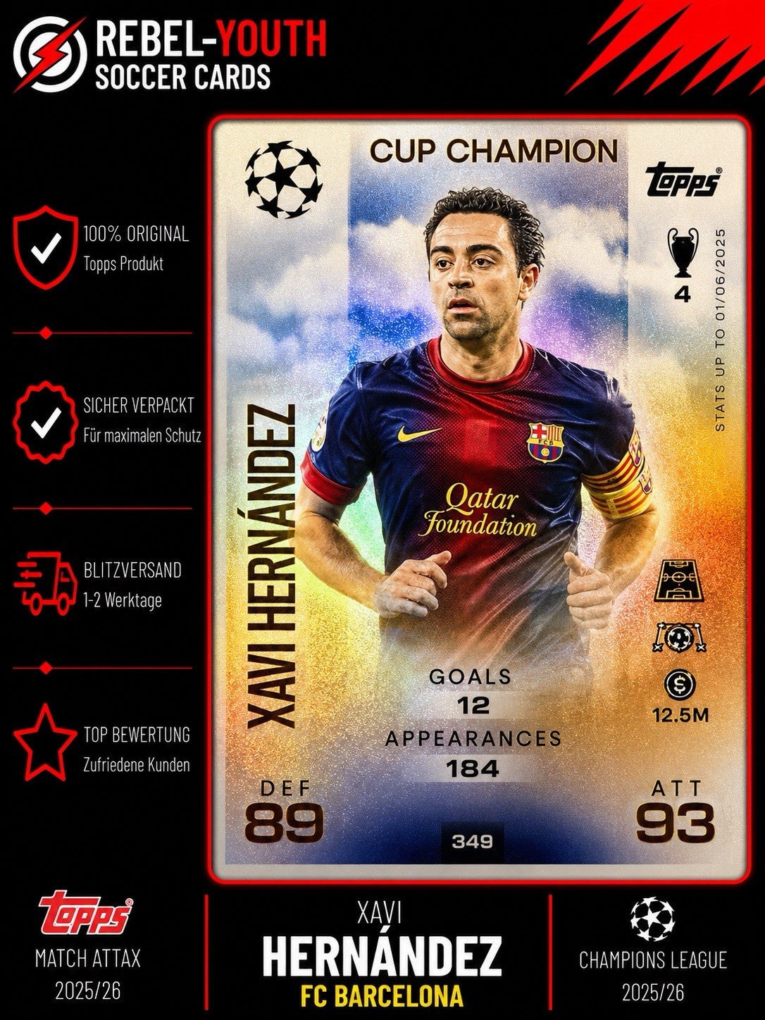 Topps Match Attax Champions League 25/26 Xavi Hernandez # CUP CHAMPION