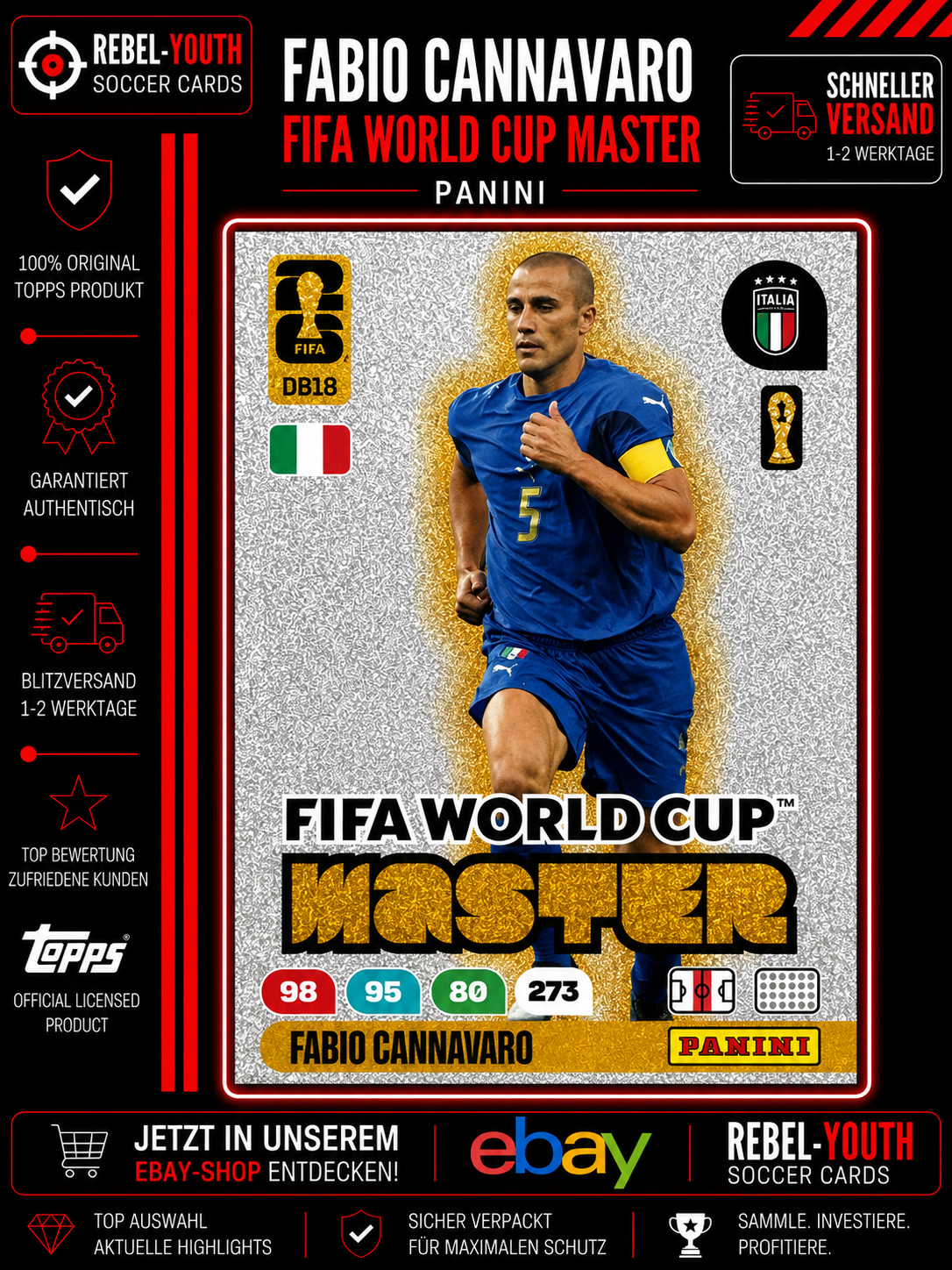 Panini FIFA World Cup 2026 Adrenalyn XL - FIFA World Cup Master Cannavaro DB18