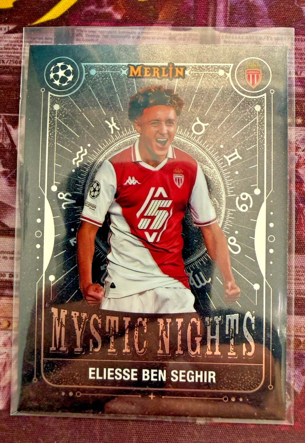 2024-25 Topps Merlin Eliesse Ben Seghir Mystic Nights AS Monaco UEFA UCL