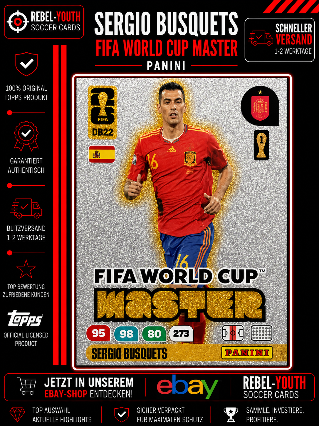 Panini Adrenalyn XL FIFA World Cup 2026 Master Sergio Busquets Spain DB22