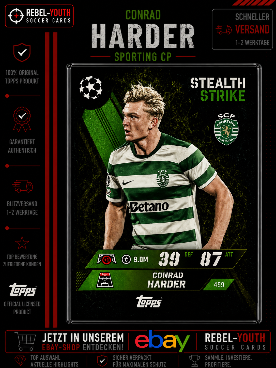 Conrad Harder Stealth Strike #459 Topps Match Attax Champions League 2025/26