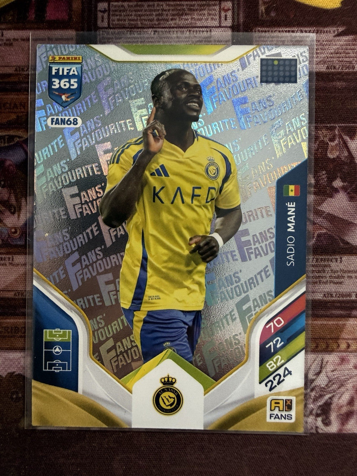 CARTE PANINI FIFA 365 2026 SADIO MANE #FAN68 FANS FAVOURITE AL NASSR FOIL