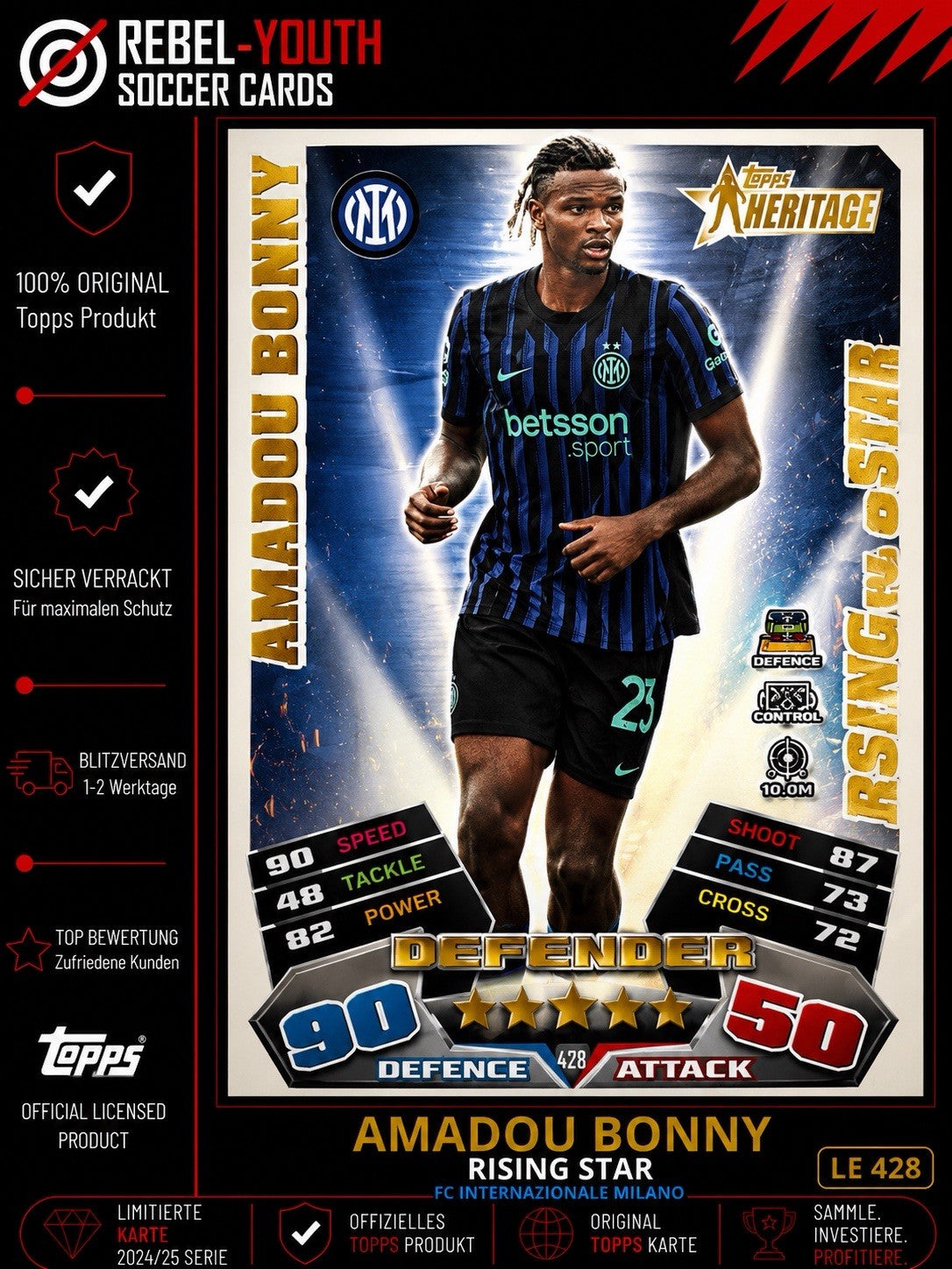 Topps Match Attax CL Extra 2025-26 No. 270 Manuel Akanji Man of the Match