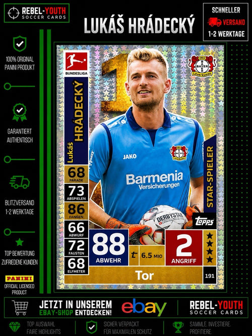 2018-19 Topps Match Attax Bundesliga - Star-Spieler Lukas Hradecky #191 (RC)