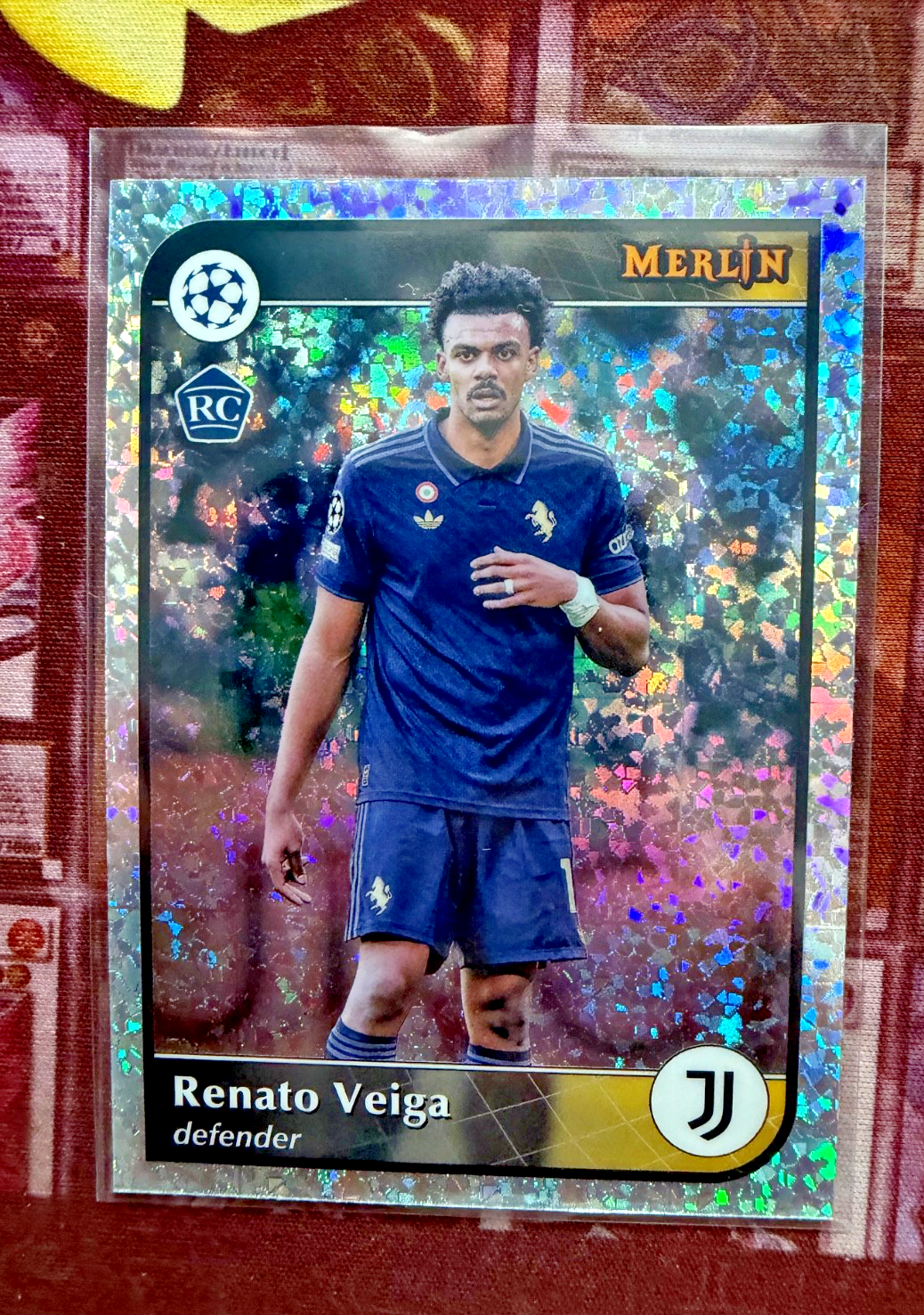 Topps Merlin 2024/25 Renato Veiga RC Silver Sparkle Juventus UEFA Champions Leag