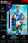 Rodri Topps Chrome Premier League Aqua Refractor 258/299 Manchester City