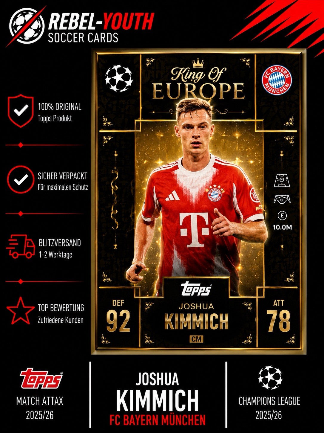 Topps Match Attax 25/26 Extra Ch. League Kings Of Europe #239 Joshua Kimmich