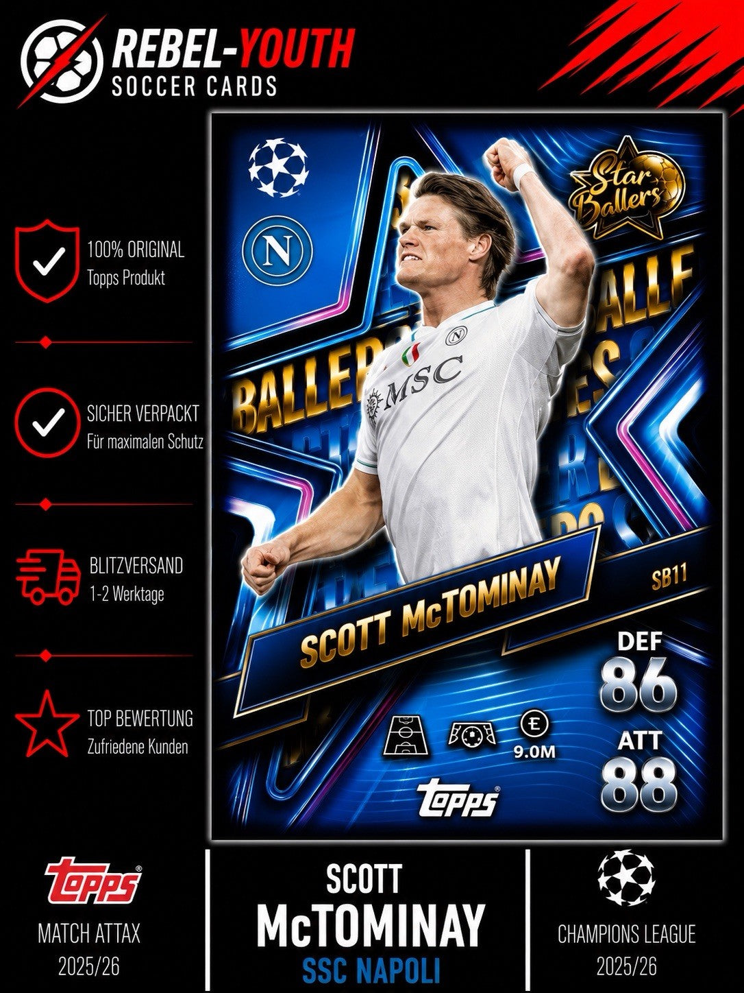 Topps Match Attax 2025/26 Scott McTominay Star Ballers SB11 Napoli Starballers