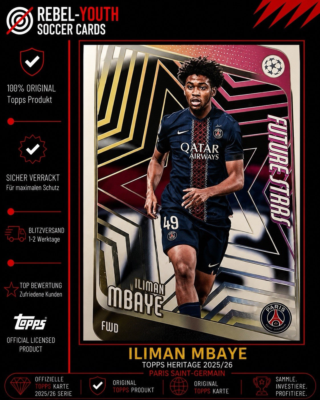 Topps Flagship UCC 2025/26 - Ibrahim Mbaye Future Stars - PSG