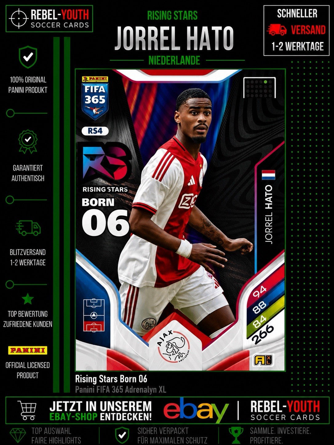 Panini FIFA 365 Adrenalyn XL 2026 Jorrel Hato Rising Stars Ajax RS4