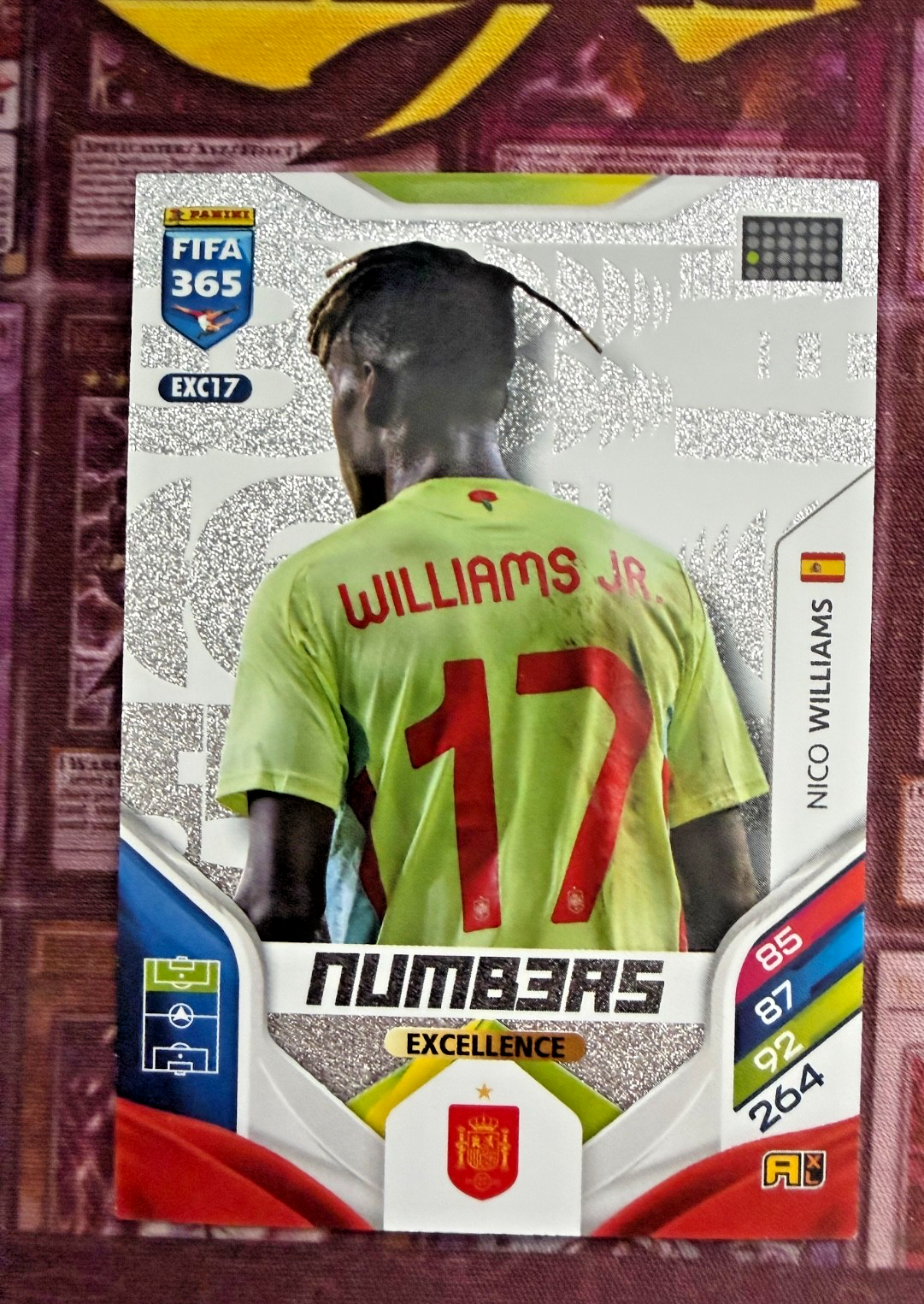 Nico Williams EXC17 Numbers Excellence Panini FIFA 365 2025/26 Spain Athletic